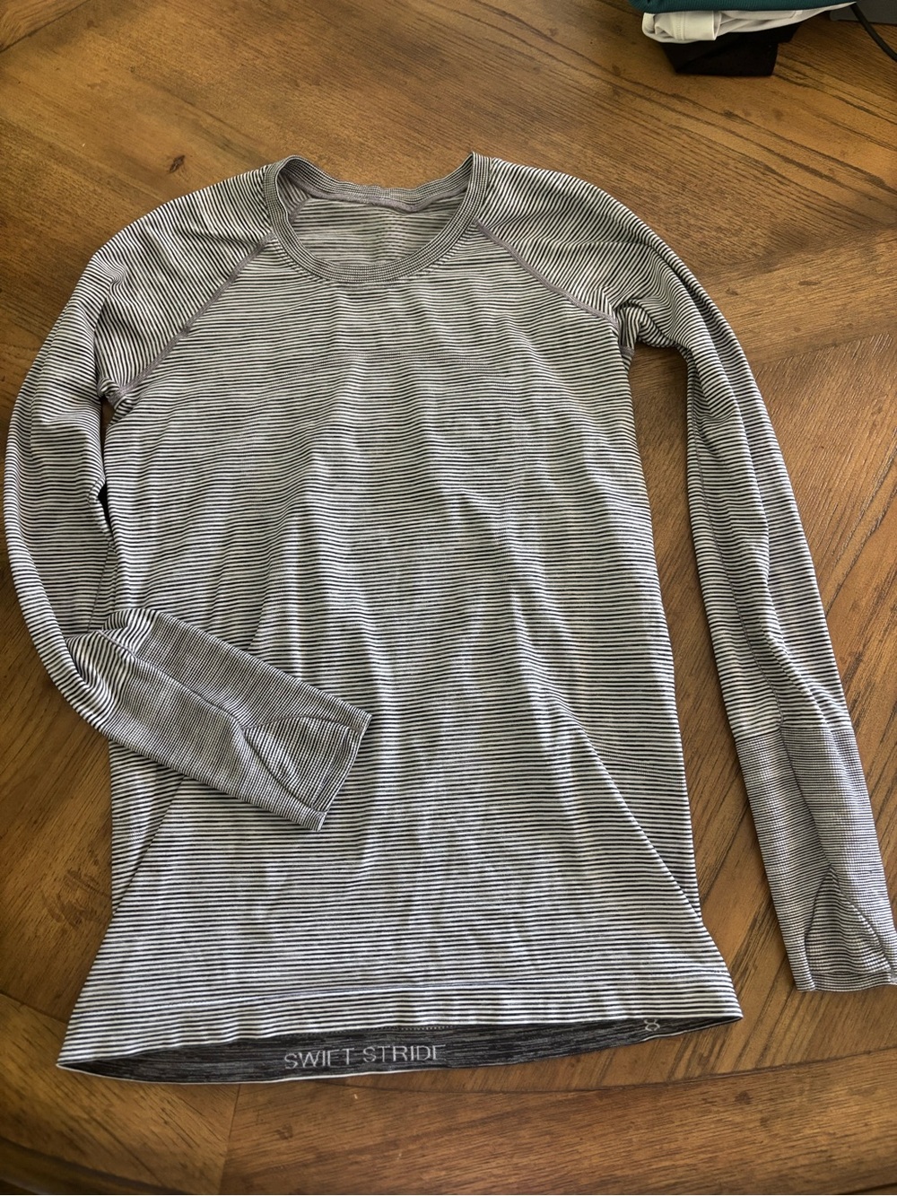 lululemon athletica Women's Long-Sleeve Striped Crew - Gray/White